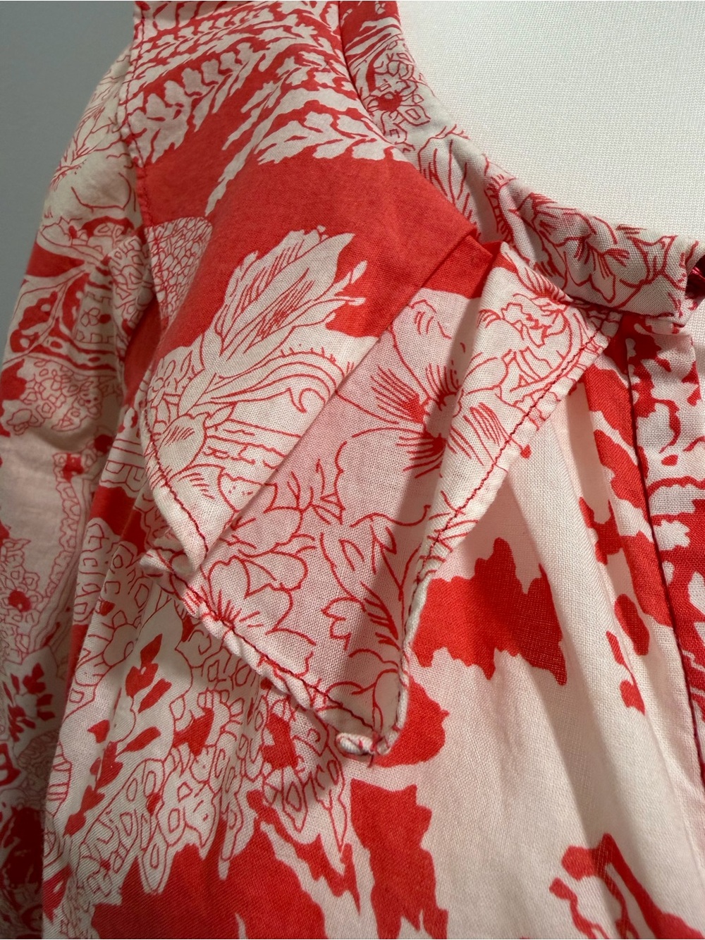 Etcetera Coral and White Floral Tie-Front Tunic - Picture 4 of 7